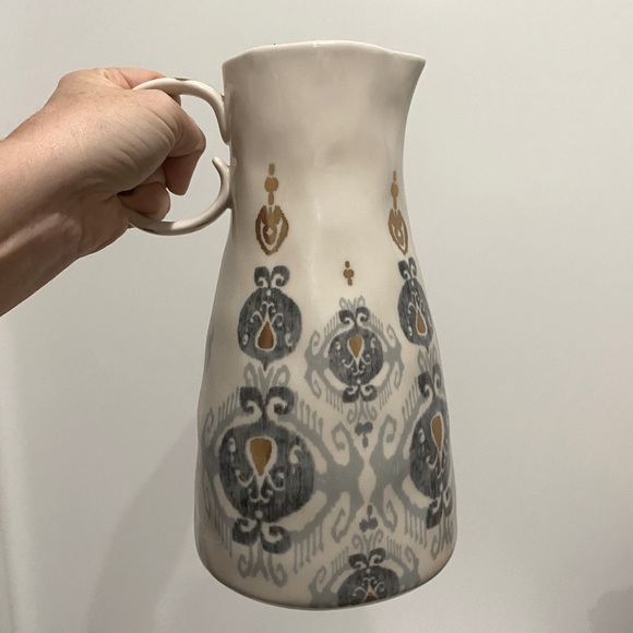 Anthropologie Dining Anthro Gold Ceramic Pitcher Vase Poshmark